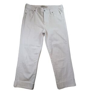Liverpool White Cuffed Capri Jeans Womens 8/29 Summer Denim Resort Coastal Clean